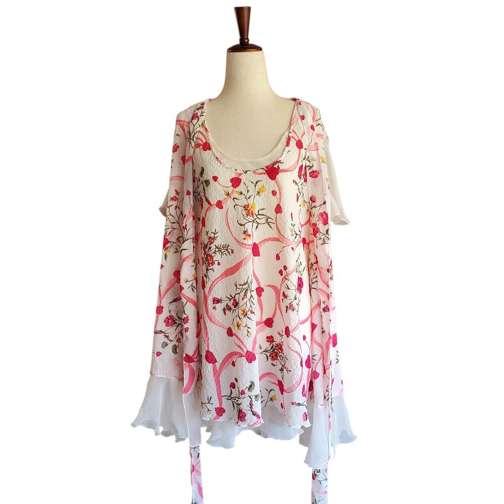 1980's Gold Label Victoria's Secret Sweetheart Robe & Slip Set Vintage - Medium - Picture 5 of 10